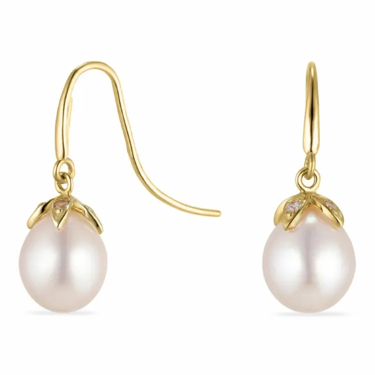örhängen i 14 karat guld med zirkon - Gold Collection
