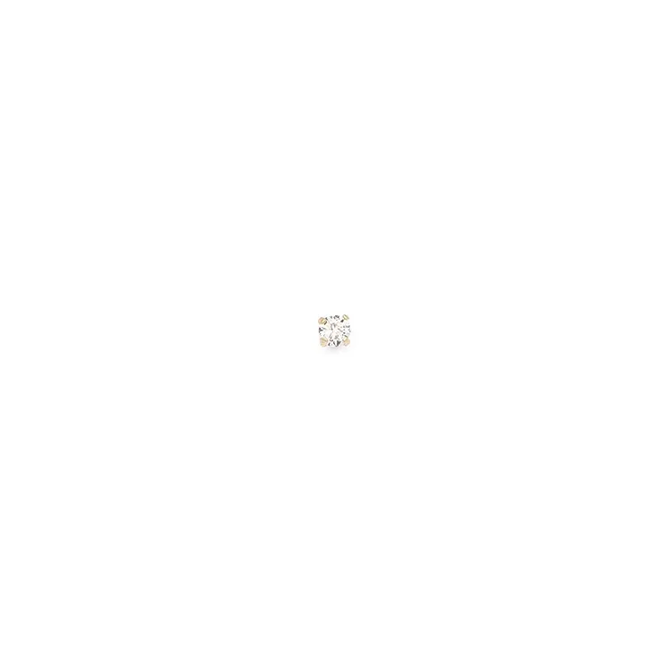 1/2 par 3 mm örhängen i 14 karat guld med zirkon - Gold Collection