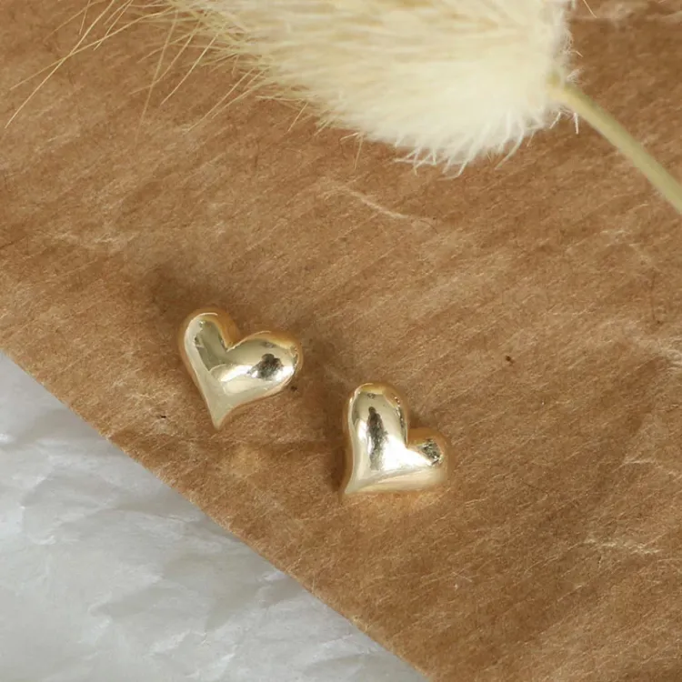 hjärta örhängen i 14 karat guld - Gold Collection