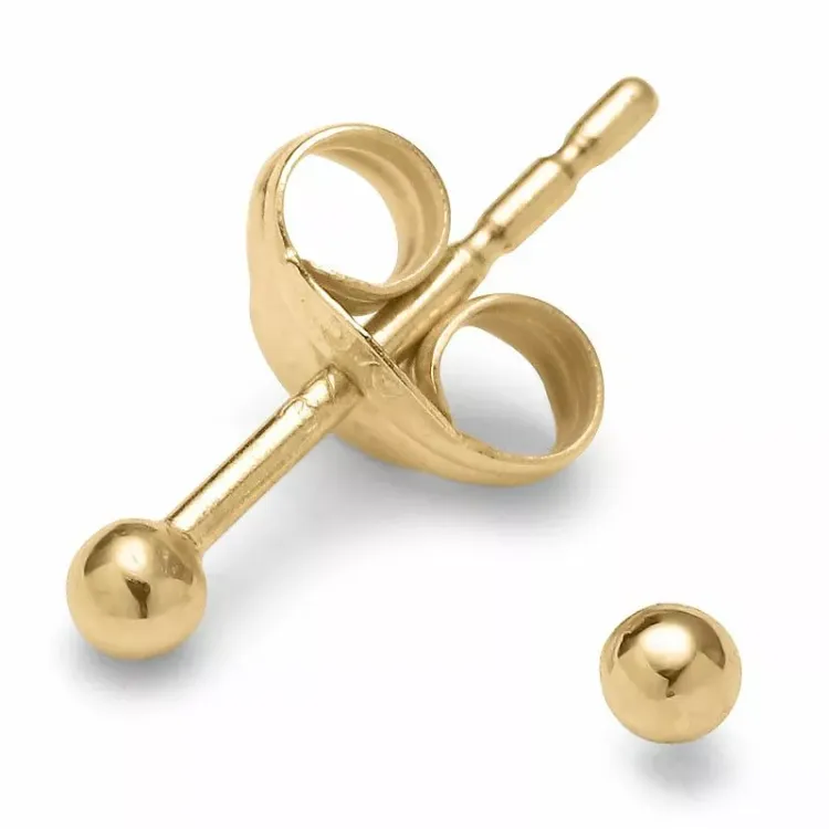 2 mm kula örhängestift i 14 karat guld - Gold Collection
