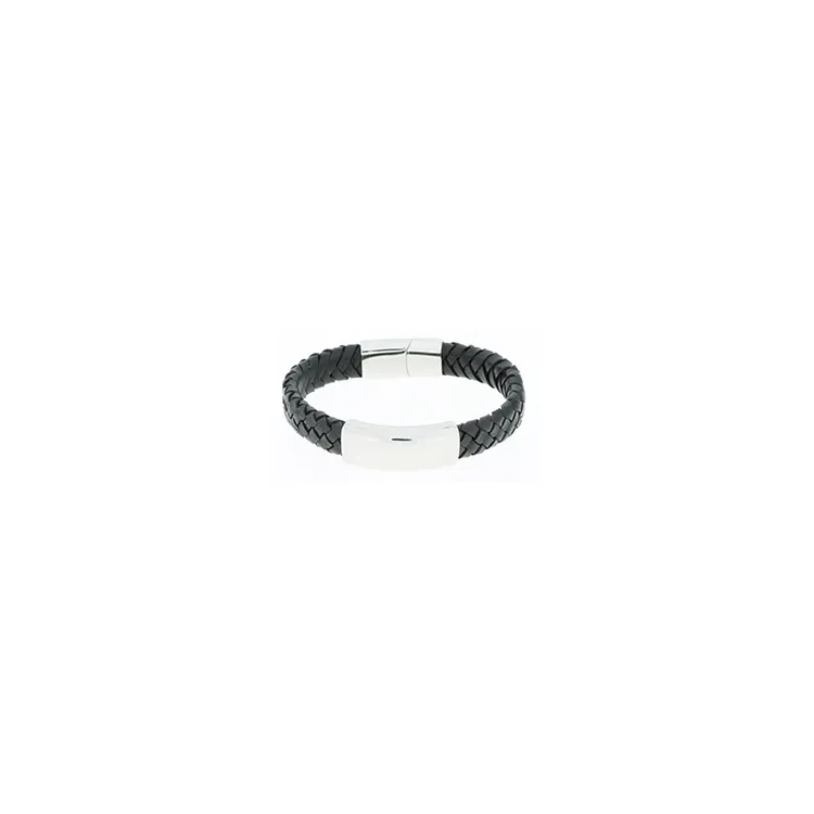 Hard Steel armband i läder med stål