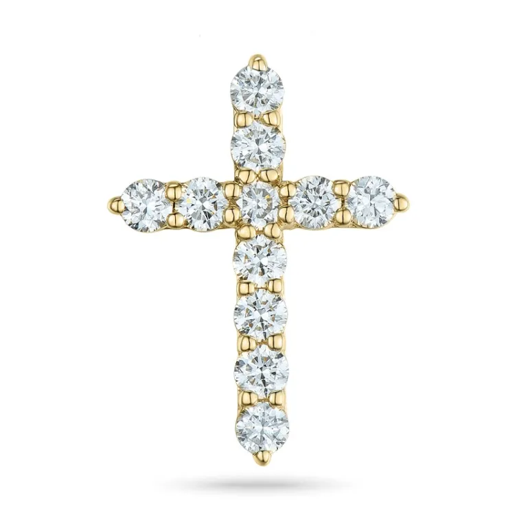 kors diamant hängen i 14  carat guld 0,50 ct