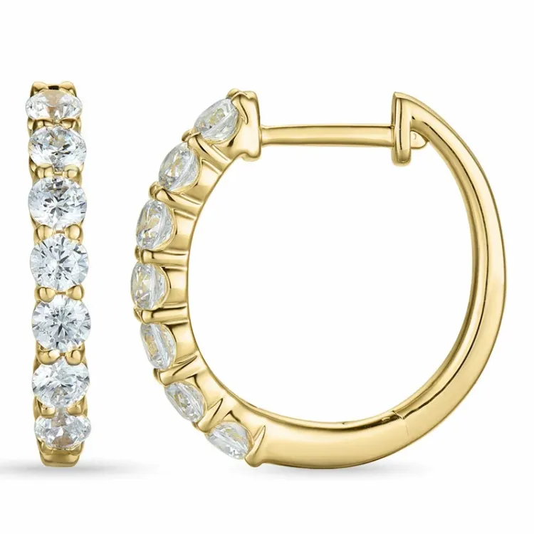 16 mm diamant creol i 14 karat guld med diamant
