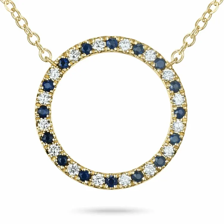 45 cm halsband med hängen i 14 karat guld 0,24 ct 0,352 ct