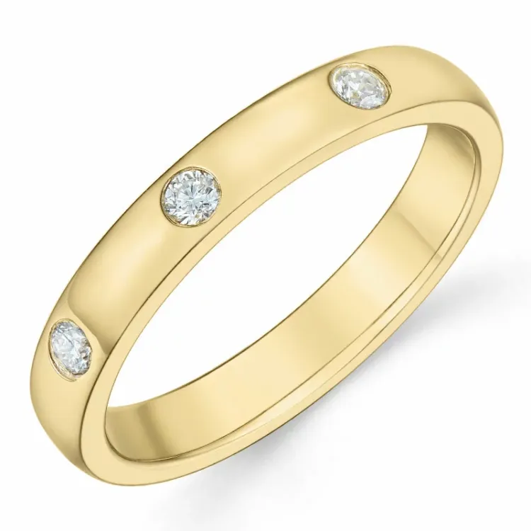 diamant alliancring i 14  karat guld 0,10 ct