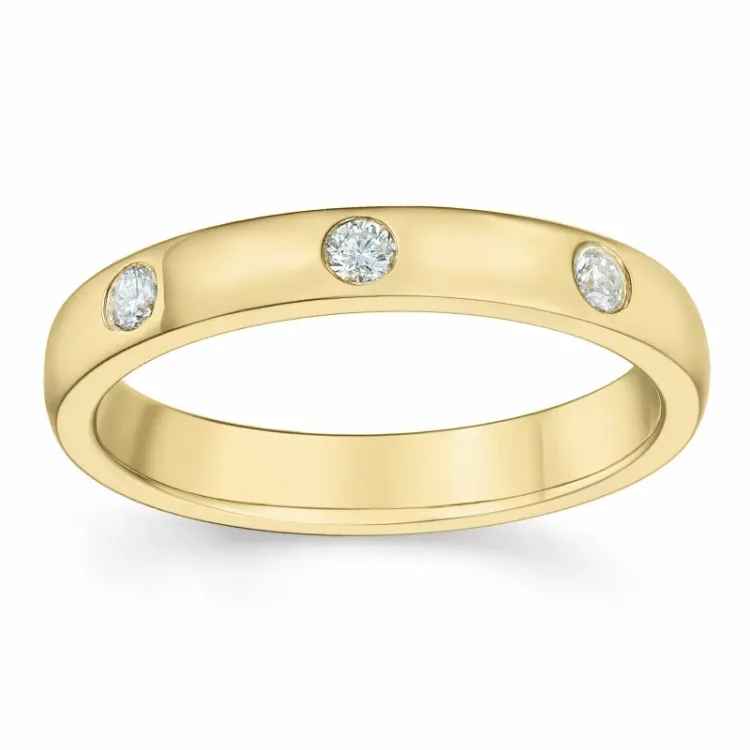 diamant alliancring i 14  karat guld 0,10 ct