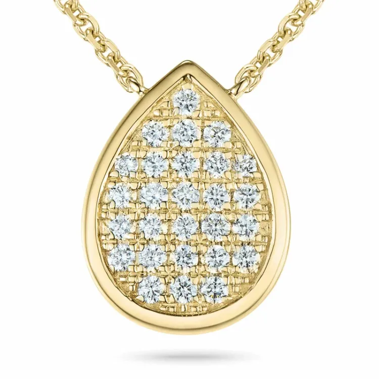 45 cm halsband med hängen i 14 karat guld 0,21 ct