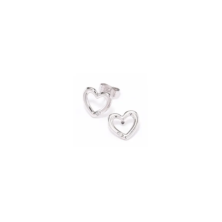 hjärta diamant briljiantöronringar i 14 karat vitguld med diamant 