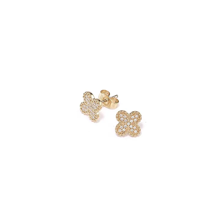 Blommor briljiantöronringar i 14 karat vitguld med diamanter