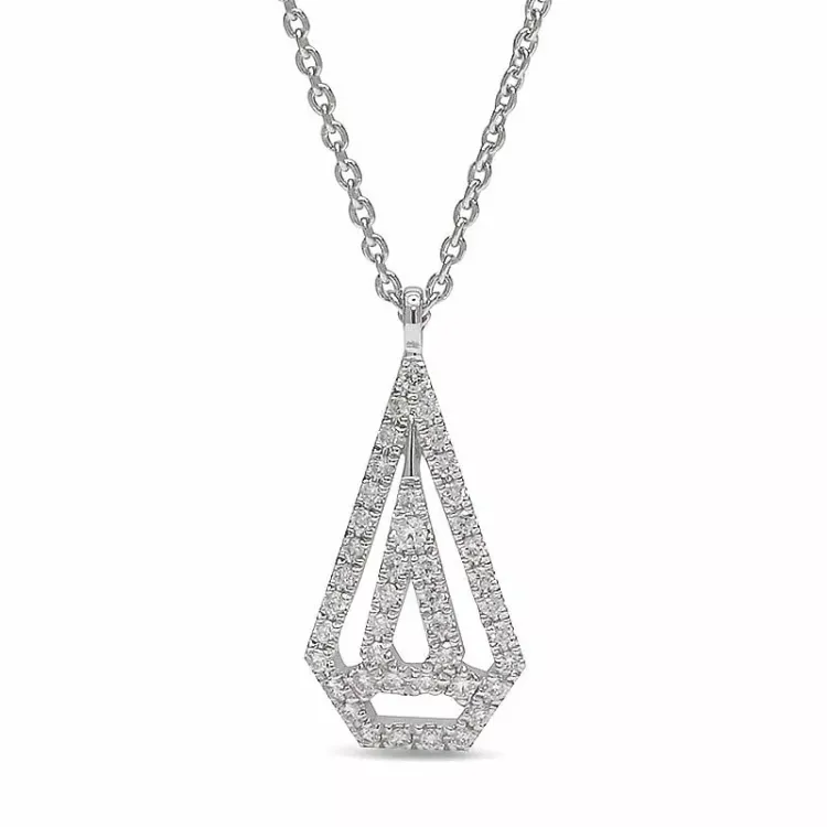 Smycke diamantberlocker med halskedja i 14 carat vitguld 0,14 ct
