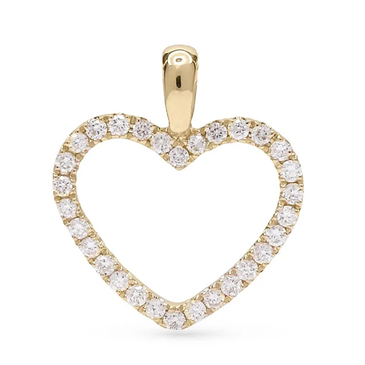 Hjärta diamant hjärthängen i 14  carat guld 0,15 ct