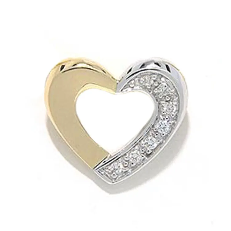 hjärta hängen i 14 carat guld- och vitguld 0,05 ct