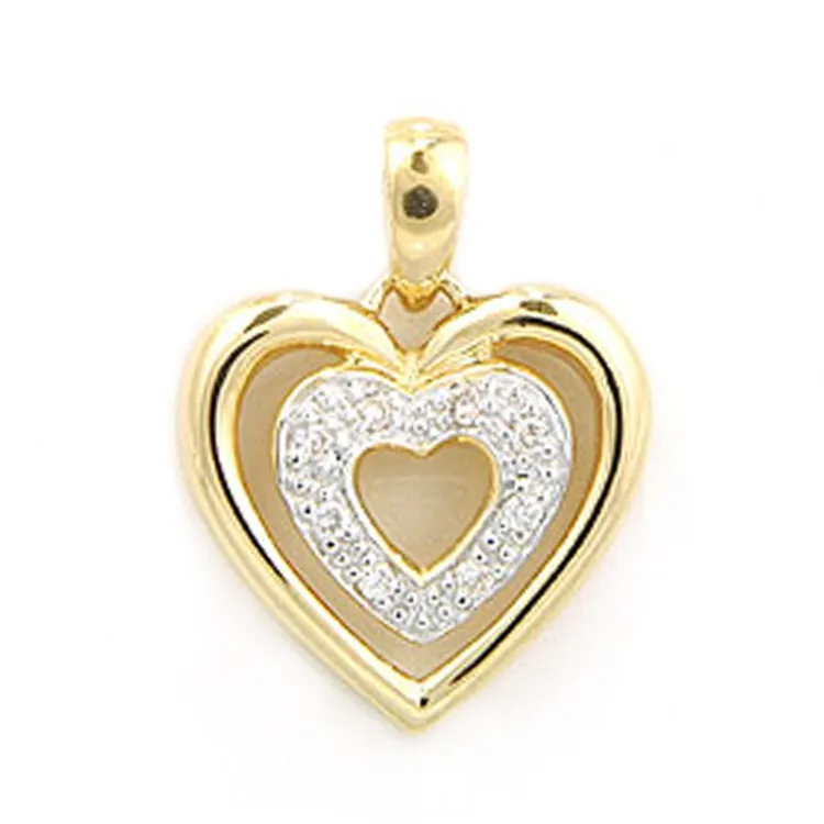 hjärta diamant hängen i 14  carat guld 0,04 ct