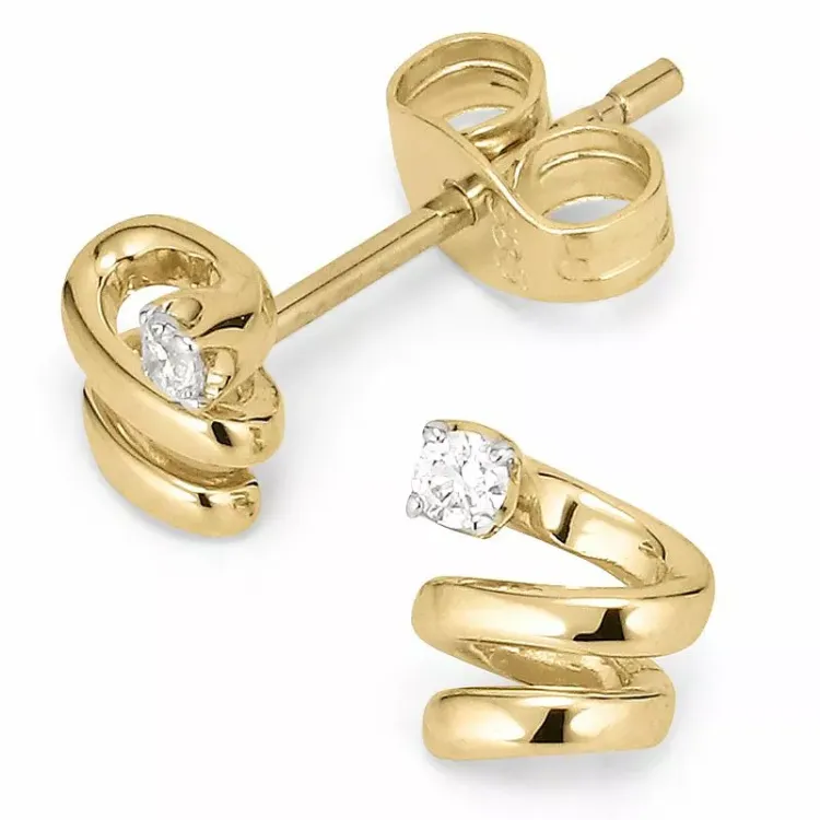 Briljiantöronringar i 14 karat guld med diamanter