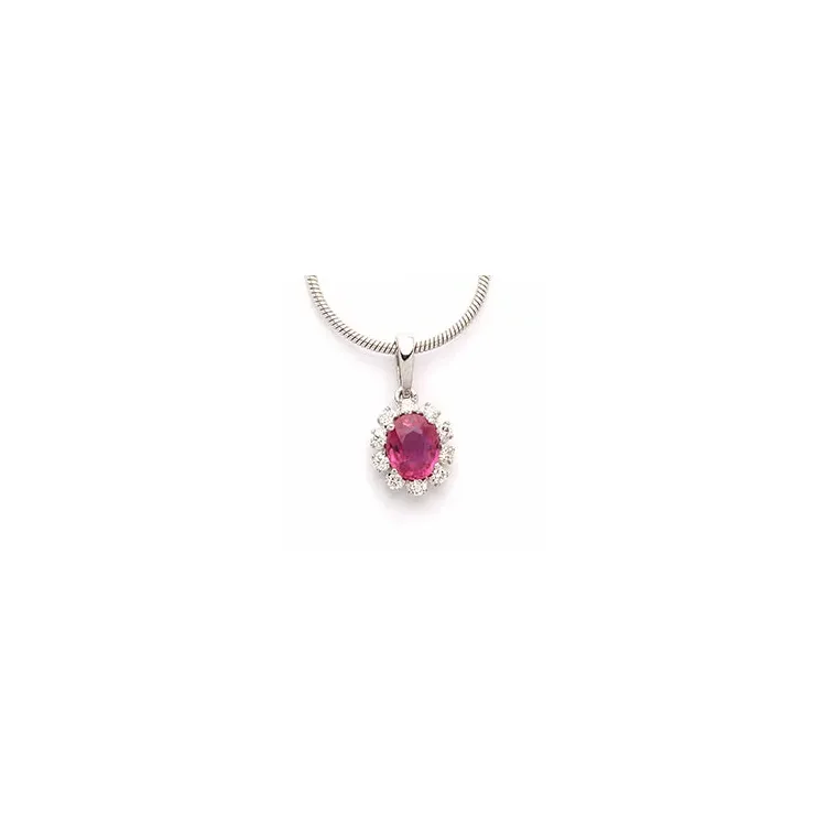 rubin hängen i 14 carat vitguld 0,09 ct 0,40 ct