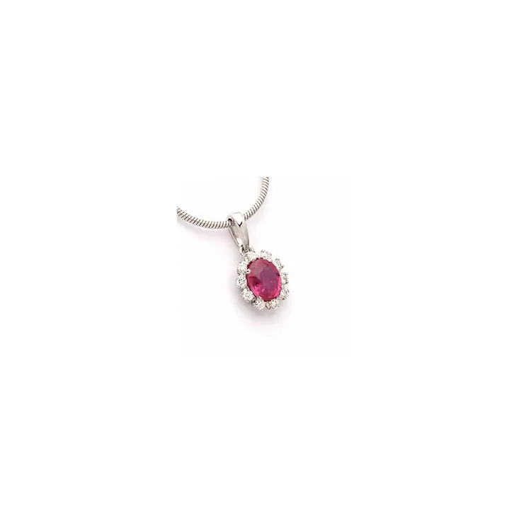 rubin hängen i 14 carat vitguld 0,09 ct 0,40 ct