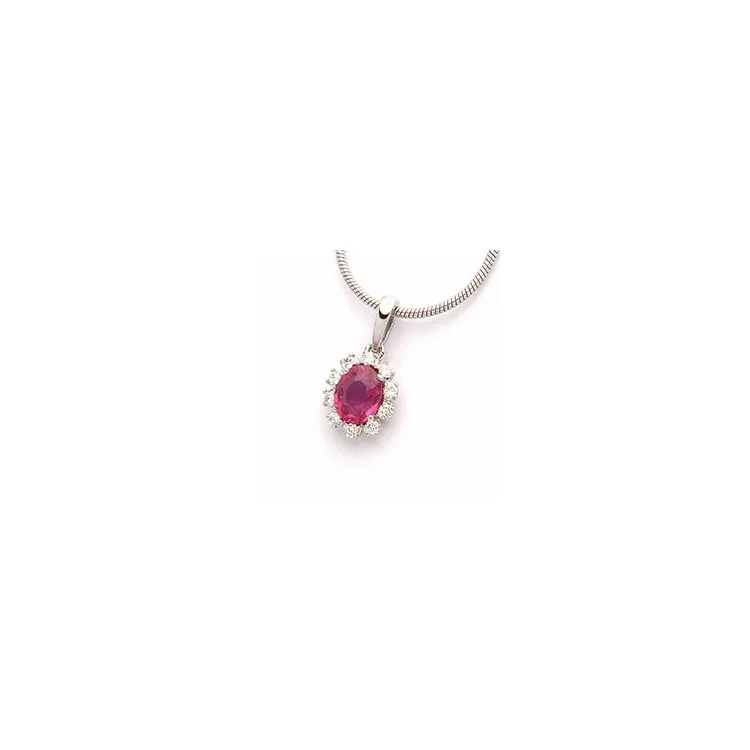 rubin hängen i 14 carat vitguld 0,09 ct 0,40 ct