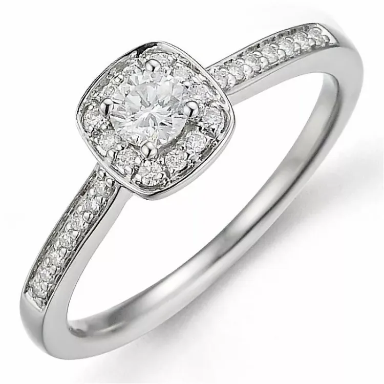 Beställningsvare - diamantring i 14  karat vitguld 0,15 ct 0,11 ct