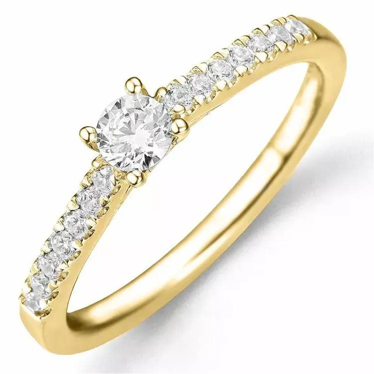 Beställningsvare - diamantring i 14 karat vitguld 0,20 ct 0,16 ct