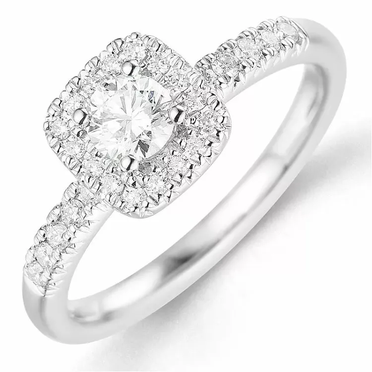 Beställningsvare - diamantring i 14 karat vitguld 0,32 ct 0,24 ct