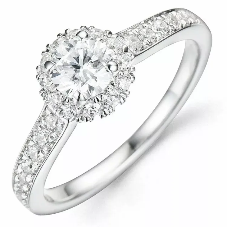 Beställningsvare - diamantring i 14 karat vitguld 0,52 ct 0,504 ct