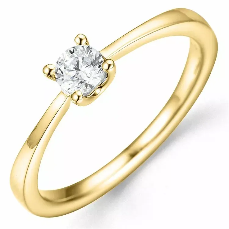 beställningsvare - solitärring i 14 karat guld 0,26 ct