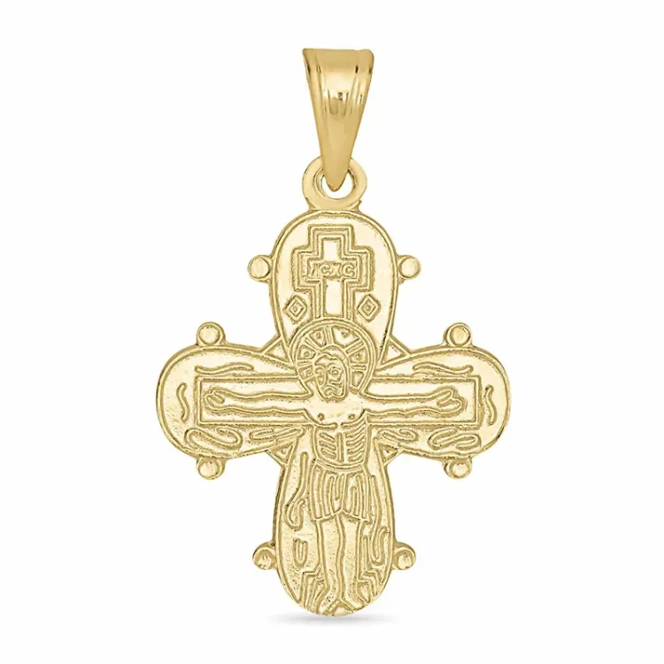 18 x 24 mm dagmarkors med fadervår i 14 karat guld - Amoré