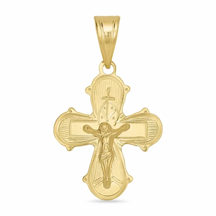 15 x 25 mm dagmarkors i 14 karat guld - Amoré