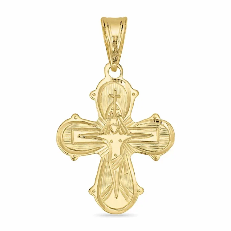 15 x 25 mm dagmarkors i 14 karat guld - Amoré