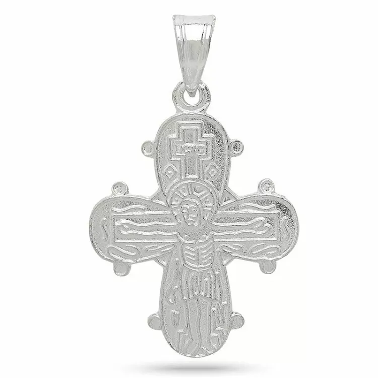 18 x 30 mm dagmarkors med fadervår i silver - Amoré