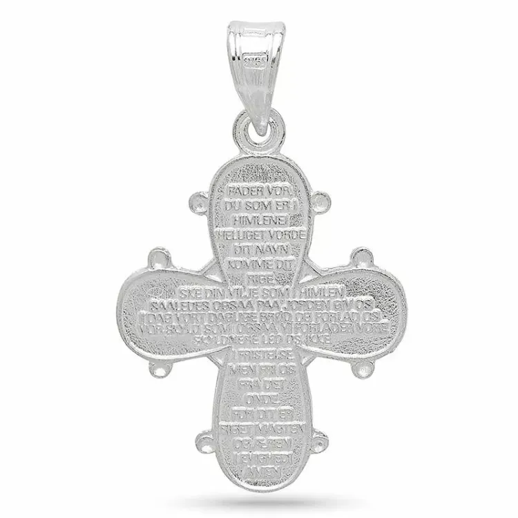 18 x 30 mm dagmarkors med fadervår i silver - Amoré