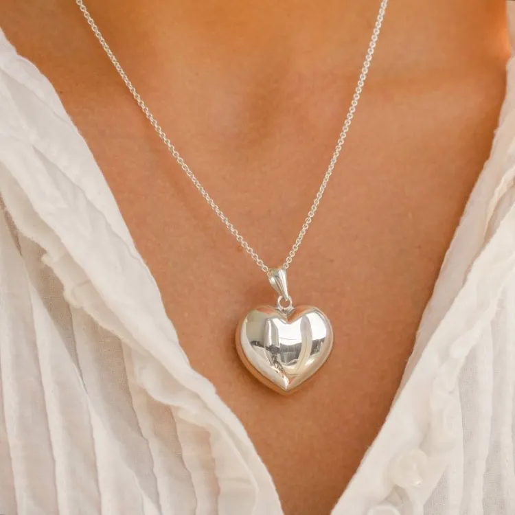 25 x 26 mm hjärta hängen i silver - Amoré