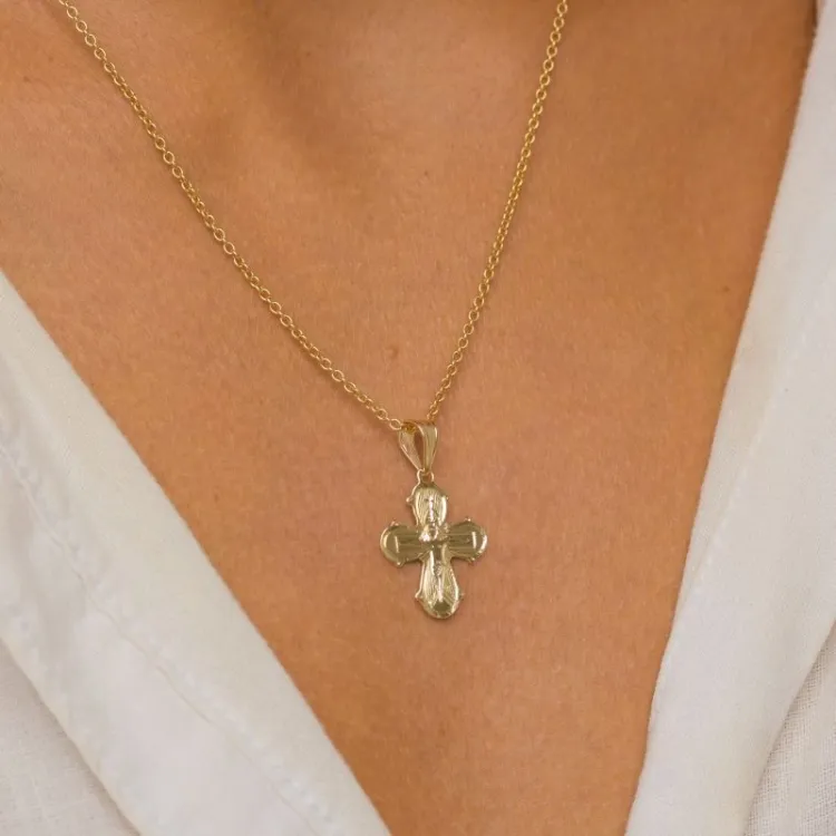 15 x 25 mm dagmarkors i 8 karat guld - Amoré