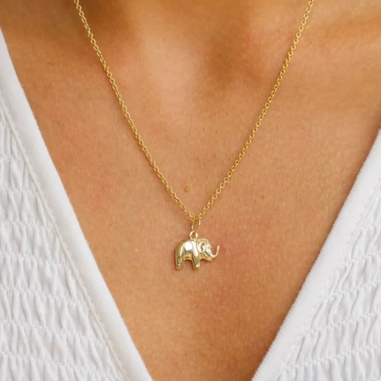 elefant hängen i 8 karat guld - Gold Collection