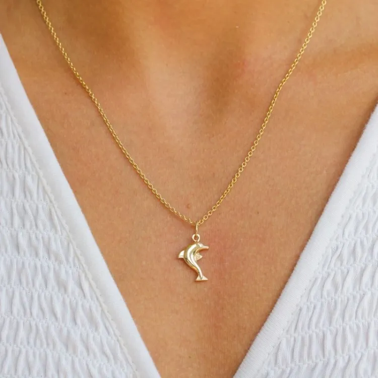 delfin hängen i 8 karat guld - Gold Collection