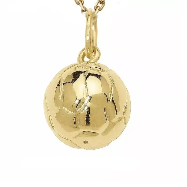 blank fotboll hängen i 8 karat guld - Gold Collection