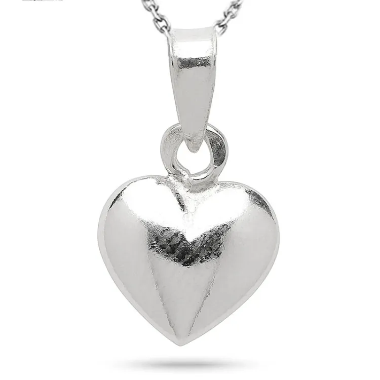 9 x 11 mm hjärta halsband i silver med hängen i silver - Amoré