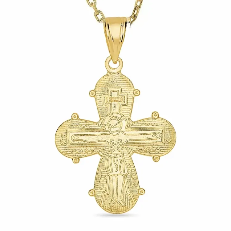 18 x 30 mm dagmarkors halsband i förgyllt silver med hängen i 14 karat guld - Amoré