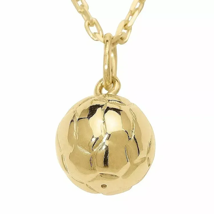 fotboll halsband i förgyllt silver med hängen i 8 karat guld - Gold Collection