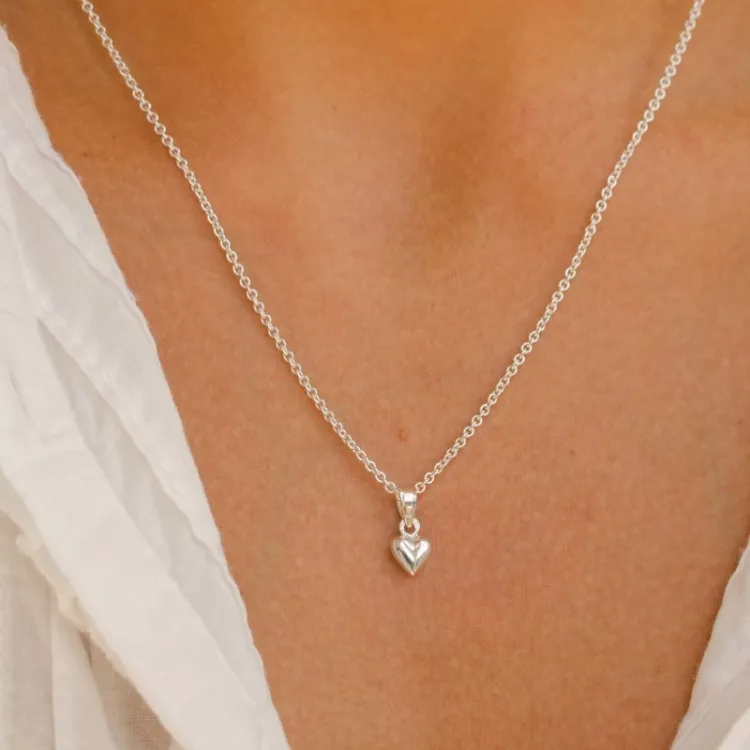 hjärta halsband i silver med hängen i silver - Amoré
