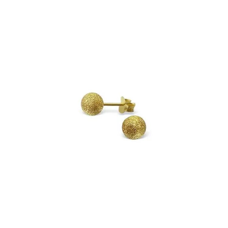 6 mm kula örhängen i förgyllt silver
