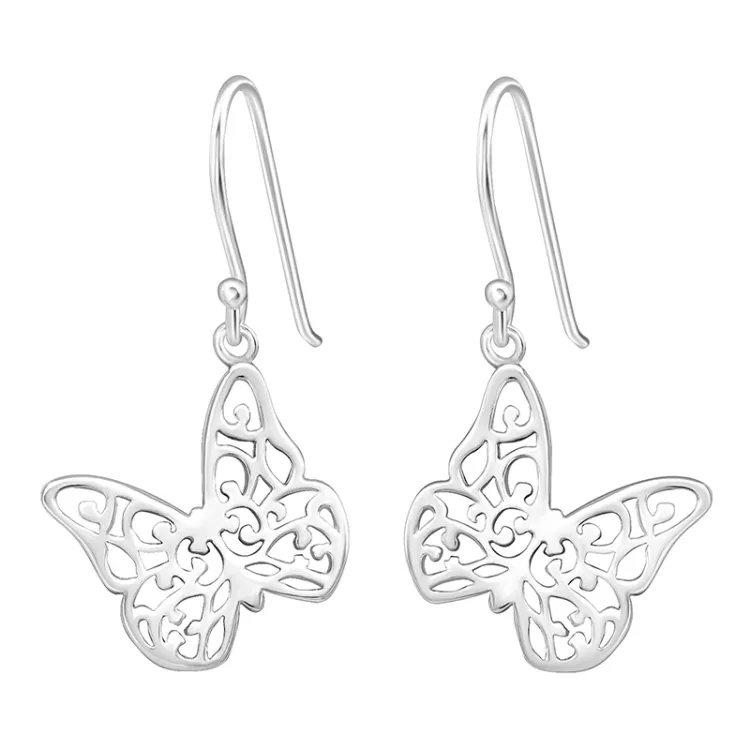 Fjärilar örhängen i silver
