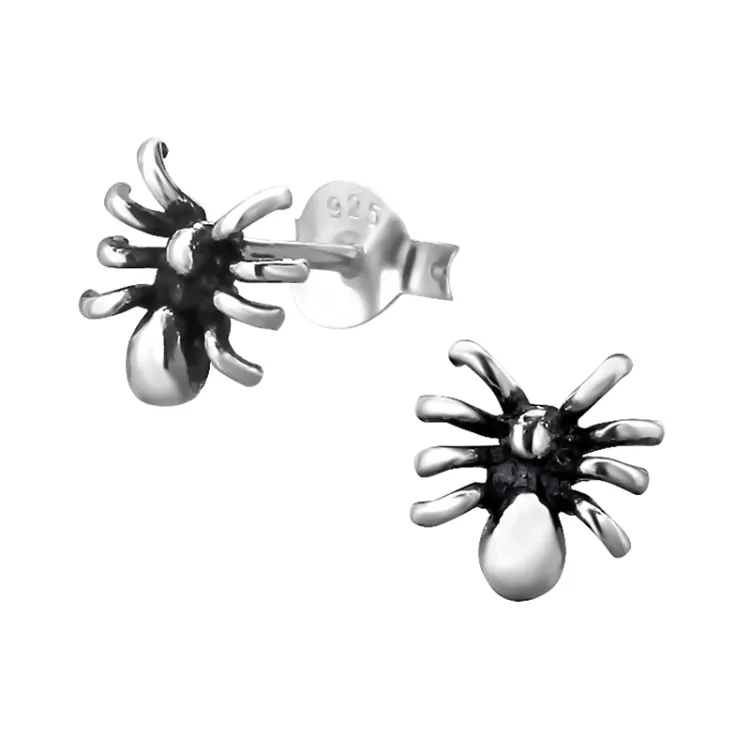 spindlar örhängen i oxiderat sterlingsilver - Little Ones