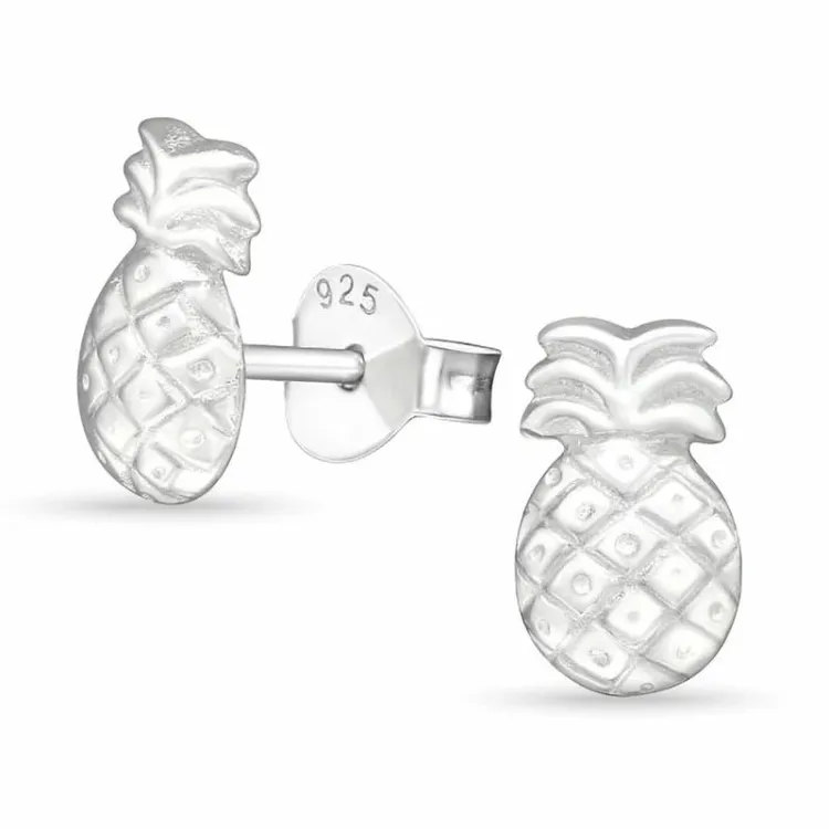 äkta  ananas örhängen i silver - Little Ones