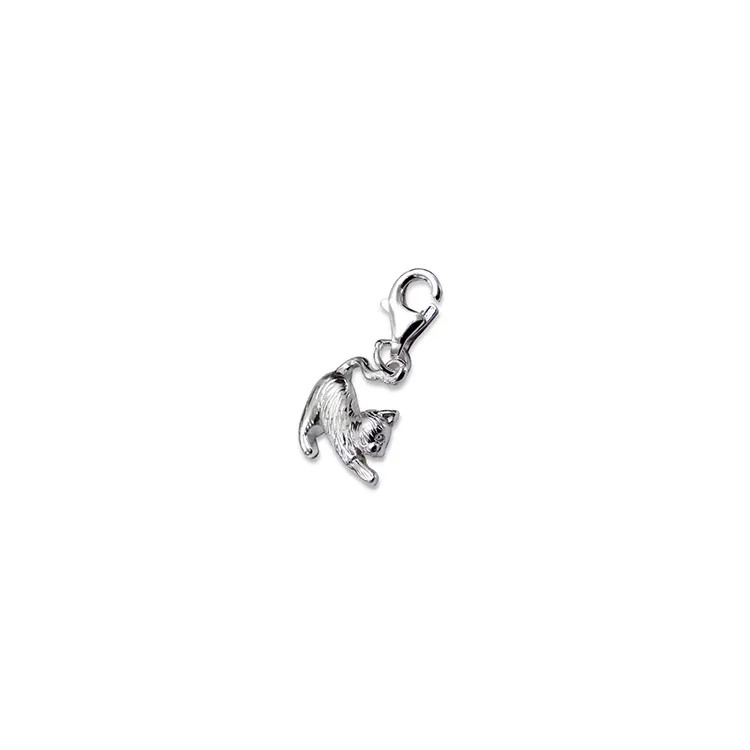 katt charm i silver 