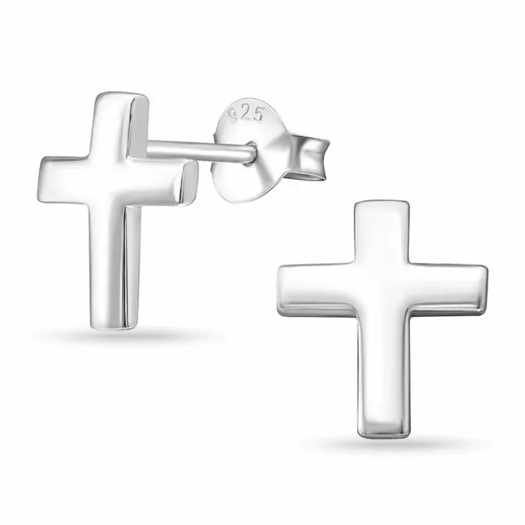 Kollektionsprov kors örhängestift i silver