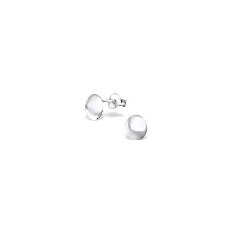 7 mm runda örhängen i silver