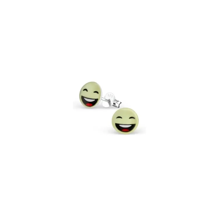 glad smiley örhängen i silver