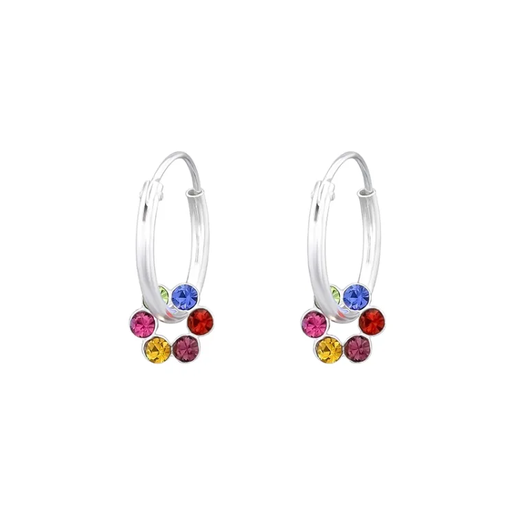 12 mm blommor creol i silver - Little Ones