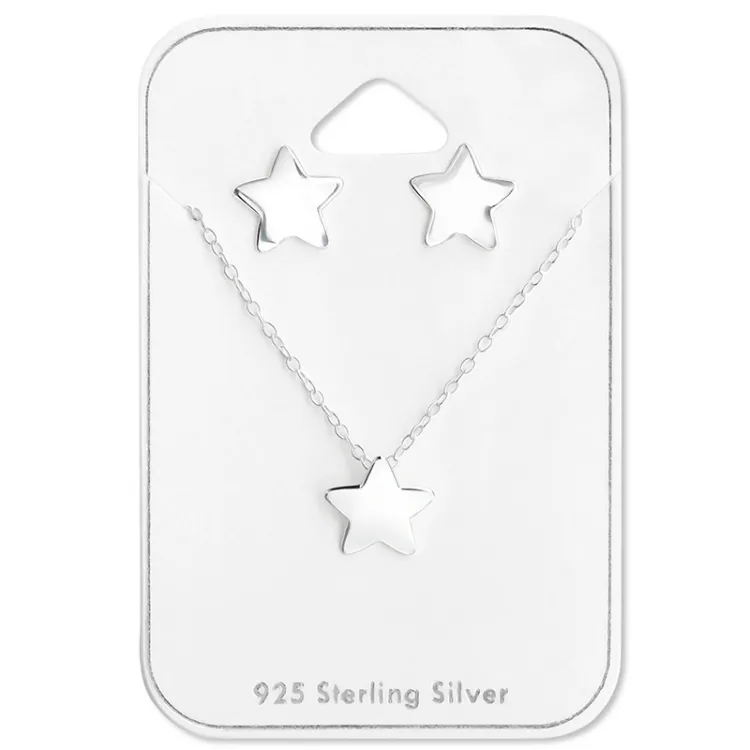 Set med örhängen och halsband i silver